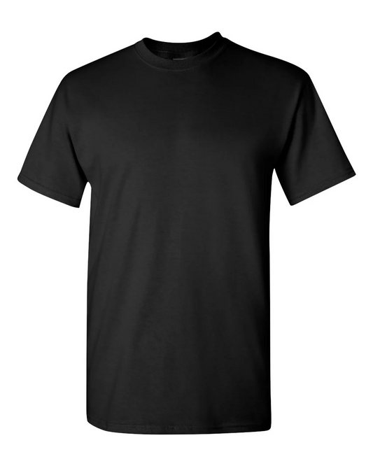 Black Gildan heavy cotton t-shirt