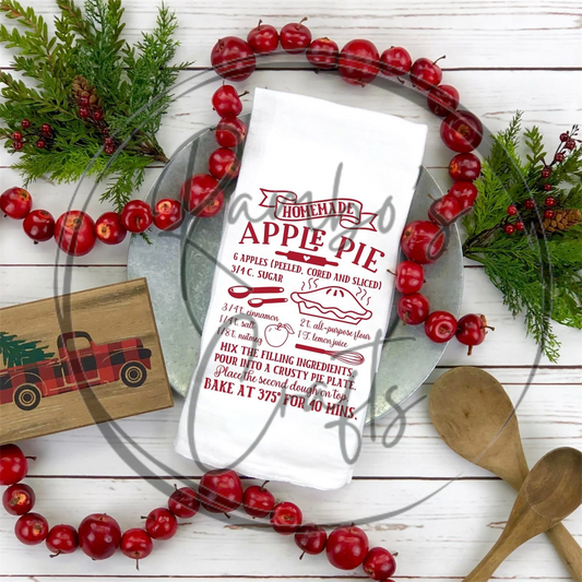 Apple pie recipe tea towel